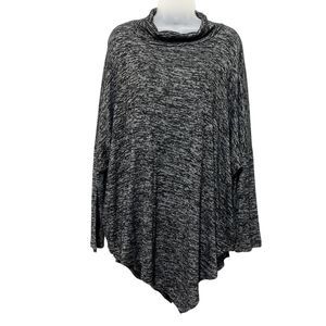 Saks Fifth Avenue Womens Sweater Black gray Turtleneck Long Sleeve L